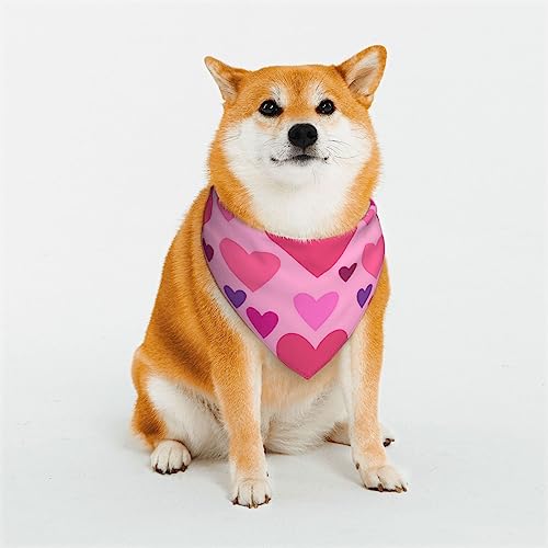 Rosa Liebe Form Hund Bandanas Einstellbare Dreieck Hund Schal Waschbar Doppelschicht Haustier Halstuch Lätzchen für Haustier Kostüm Versorgung von PEIXEN