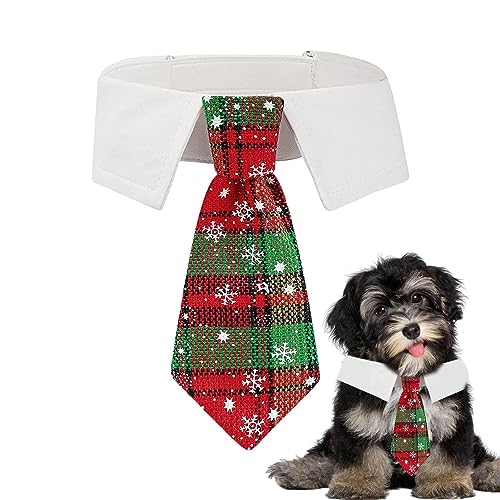 PEKMAR Halsband für Hunde, Haustier-Welpen-Schleifen-Krawatte mit rotem Karomuster, Haustierzubehör, Hundefliege, weich, für Urlaubsfotografie, Weihnachtsfeier, Urlaubsparty von PEKMAR