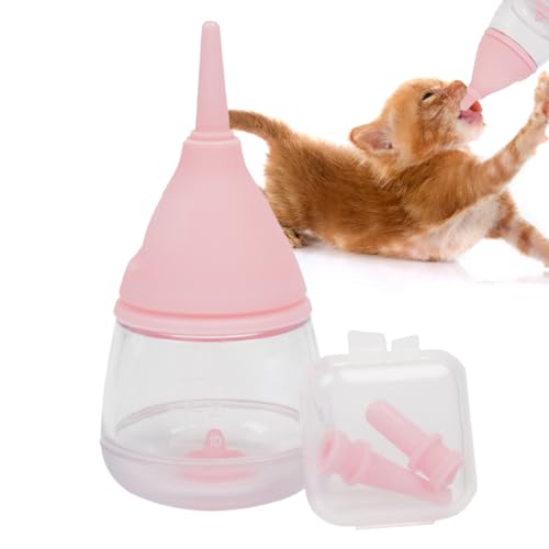 PEKMAR Welpen-Stillflaschen | 35 ml Cartoon-Wassertropfen-Designflaschen für Kätzchen - Welpen-Milchfutterspender für Kleintiere, Haustier-Flaschenfutterspender für Katzen und Hunde von PEKMAR