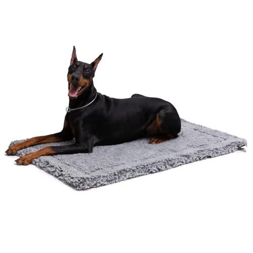 PELZIN Stoutwool unzerstörbares Hundebett, flauschig, kaufest, robuste Hundehüttenunterlage für aggressive Kauer, waschbar, ideal für große Hunderassen, passend für 106,7 cm große Käfige, 104,1 x 68,6 von PELZIN