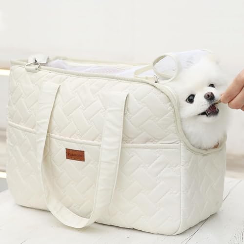 Cat Carrier Small Dog Bag Quilted Pet Purse Soft-Sided Leisure Style… von PENCCOR