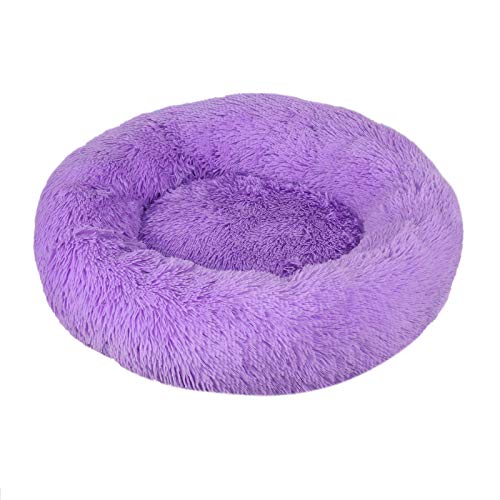 PENGXIN Haustierbett, Rundes Plüsch-Katzenbett-Hundehaus-Welpen-Kissen-tragbare warme weiche Bequeme Hundehütte, Doughnut-Form Klein Hund Bett von PENGXIN