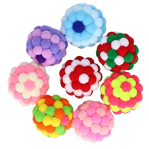 8 Stück Katzenbälle, Spielzeug, bunte Flauschbälle, eingebaute Glocke for Katzen, Poms-Poms-Bälle, Katzenspielzeug, automatisch bewegliche Rollbälle, Kätzchenspielzeug, Hauskatzen, interaktives Katzen von PENGYONBR