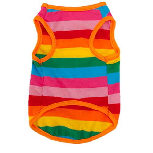 Hemden for Hunde, Haustier-Hemden, Hundetuch, Hundekleid, Haustier-Sommerkleidung, Regenbogen-Tanktop for Hunde, Hemd for Katze, Hundeweste, Sommer-Haustierkleidung, atmungsaktive Hundekleidung/1435 von PENGYONBR