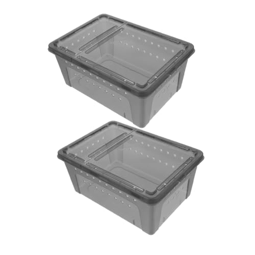 PENIKOKO 2 Stück Reptilien Aufzuchtbox Kunststoff mit Sicherem Verschluss und Fütterungsöffnung für Spinnen Skorpione Eidechsen und Kleine Reptilien als Terrarium und Transportbehälter PENIKOKO 2 Stück Reptilien Aufzuchtbox Kunststoff mit Sicherem Verschluss und Fütterungsöffnung für Spinnen Skorpione Eidechsen und Kleine Reptilien als Terrarium und Transportbehälter von PENIKOKO