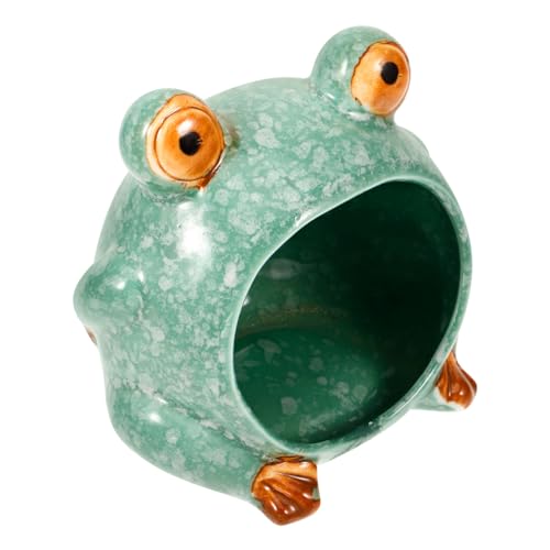 PENIKOKO Keramisches Hamsterhaus Froschform Kühlnest für Hamster Schlafversteck Langlebiges Haustier Zubehör für Kleine Tiere Dekoratives Tierheim PENIKOKO Keramisches Hamsterhaus Froschform Kühlnest für Hamster Schlafversteck Langlebiges Haustier Zubehör für Kleine Tiere Dekoratives Tierheim von PENIKOKO