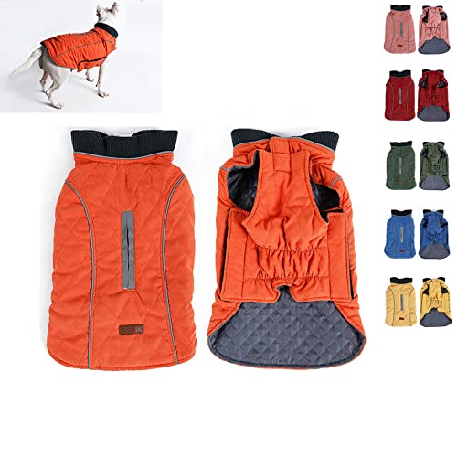 PENIVO 6 Farben Haustier Jacke Hundebekleidung Wasserabweisend Winter Warme Kleidung Weste Reversible Winterjacken Mäntel für Kleine Mittelgroße Hund (XXL, Orange) von PENIVO