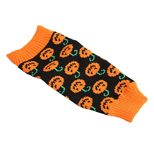 PENO Winter-Hundekleidung, einfach zu tragen, Acrylfaser, Hot Dog, Halloween-Pullover, lächelnder Kürbis für Halloween-Themenparty M von PENO