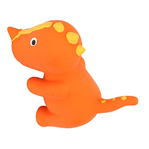 Quietschendes Hundespielzeug, quietschendes Dinosaurier-Hundespielzeug, schmackhaft, interessant, Latex, bissfest, lindert Angstzustände bei Haustieren (Orange Ceratopsian) von PENO