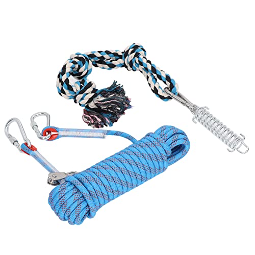 Spring Pole Hundeseilspielzeug, Baumwollseil Muscle Builder Hunde-Bungee-Seil 49,2 Fuß für Hunde Aller Größen (Blau) von PENO