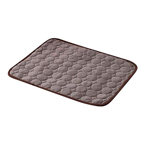 1 stück Kühlung Haustier Kissen Betten Für Hund Sommer Hund Kissen Für Reise Autositz Hundematte Plaid Easy Clean Dogs Supplies, Kaffee, 70x56 cm von PENVEAT