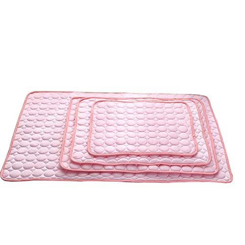 1 stück Kühlung Haustier Kissen Betten Für Hund Sommer Hund Kissen Für Reise Autositz Hundematte Plaid Easy Clean Dogs Supplies, Rosa, 50x40 cm von PENVEAT