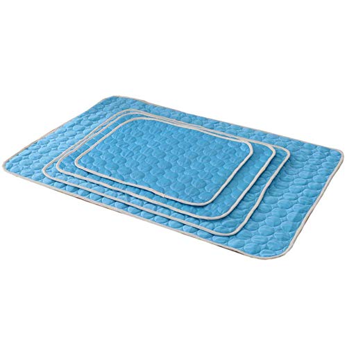 1 stück Kühlung Haustier Kissen Betten Für Hund Sommer Hund Kissen Für Reise Autositz Hundematte Plaid Easy Clean Dogs Supplies, blau 2,70x56 cm von PENVEAT