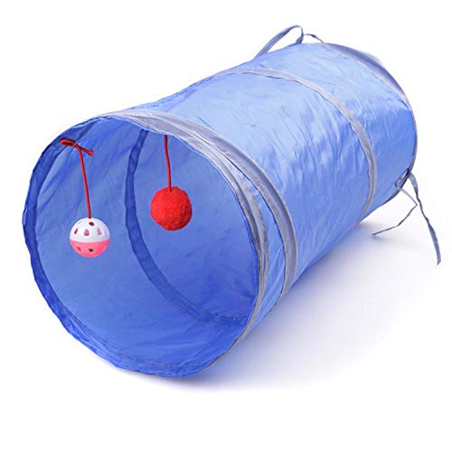 PENVEAT 50 * 25 cm Lang Nylon Faltbar Cat Play Tunnel Pet Tunnel Funny Toys mit Kratzen Ball Katze Kätzchen Spielen Spielzeug Bulk Cat Toys von PENVEAT