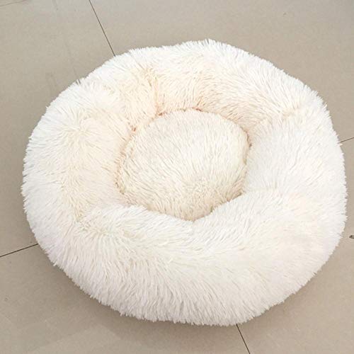 PENVEAT Bequeme, beruhigende Hundebetten für große, mittelgroße, kleine Hunde Welpe Labrador Amazingly Cat Marshmallow Bed Waschbares Sofa, weiß, 100 cm von PENVEAT