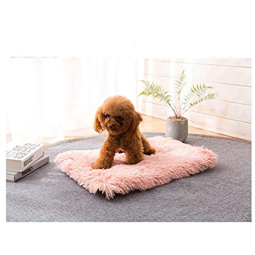 PENVEAT Bequeme beruhigende Hundebetten für große, mittelgroße, kleine Hunde Welpe Labrador Amazingly Cat Marshmallow Bed Waschbares Sofa, rosa Decke, 100 cm von PENVEAT