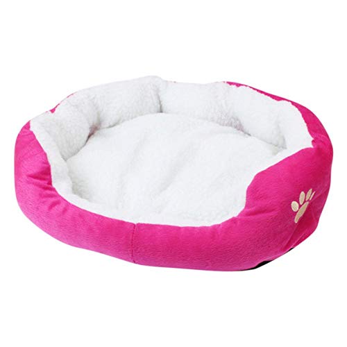 PENVEAT Haustier Hund Welpe Katze Fleece Warmes Bett Haus Plüsch Kuschelnest Mat Pad Hundebett Hondenmand Cama Perro Mascotas Cama para Cachorro, Pink, 50 cm x 40 cm, China von PENVEAT