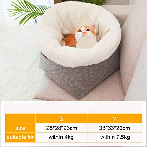 PENVEAT Haustier Katze Hundebett Warming Dog House Schlafsack aus weichem Material Haustierkissen Puppy Kennel, Silber, M von PENVEAT