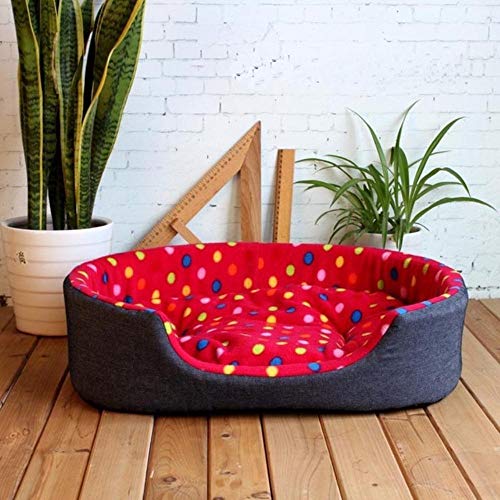 PENVEAT Haustier Zwinger Haus Warme Große Hundebett Katze Kissen Matte Sofa für Große Hunde Cama para Cachorro Welpen Teddy Sofa SML XL Größe, Rot, 45 cm X 35 cm X 13 cm von PENVEAT