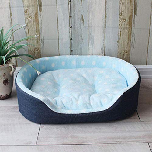 PENVEAT Haustier Zwinger Haus warme große Hundebett Katze Kissen Mat Sofa für große Hunde Cama para Cachorro Welpen Teddy Sofa SML XL Größe, Himmelblau, 75 cm x 60 cm x 19 cm von PENVEAT