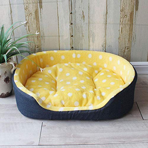 PENVEAT Haustier Zwinger Haus warme große Hundebett Katze Kissen Mat Sofa für große Hunde Cama para Cachorro Welpen Teddy Sofa SML XL Größe, gelb, 60 cm x 45 cm x 17 cm von PENVEAT