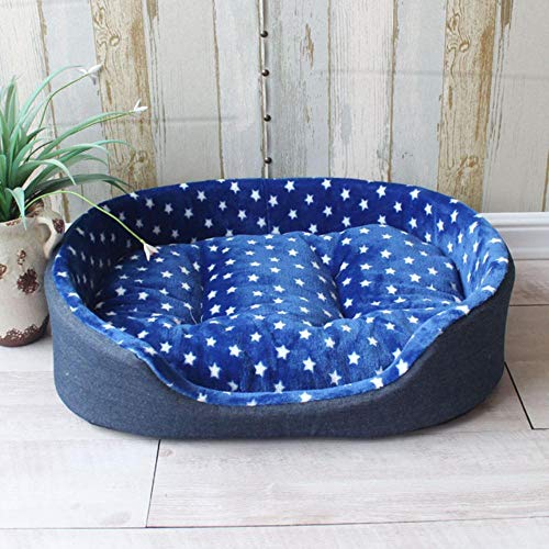 PENVEAT Haustier Zwinger Haus warme große Hundebett Katze Kissen Mat Sofa für große Hunde Cama para Cachorro Welpen Teddy Sofa SML XL Größe, kleine Sterne, 75 cm x 60 cm x 19 cm von PENVEAT