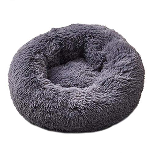 PENVEAT Haustierbett Hund Katze Winter Warm Faltbare Runde Warme Schlafsofa Tragbare Weiche Nest-Pad Bett Plüsch Haustier Zwingernest XS/S/M, Schwarz, S von PENVEAT