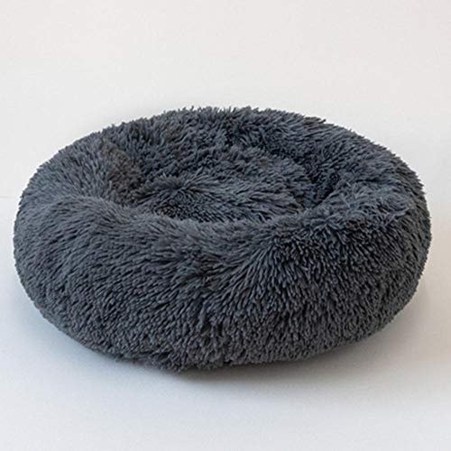 PENVEAT Hundebett Bequemes Donut Cuddler Rundes Hundebett Ultraweiches waschbares Hunde- und Katzenbett Cama para Cachorro, dunkelgrau, AD 60cm von PENVEAT