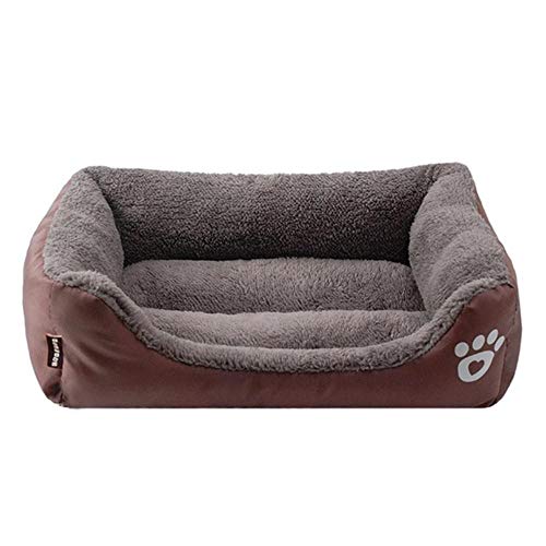 PENVEAT Hundebett Pet Bolster Maschinenwaschbares Hundebett Selbstwärmend und kuschelig für verbesserte Schlafmatratzen Memory-Schaum für Hunde Katzen, Braun, L von PENVEAT