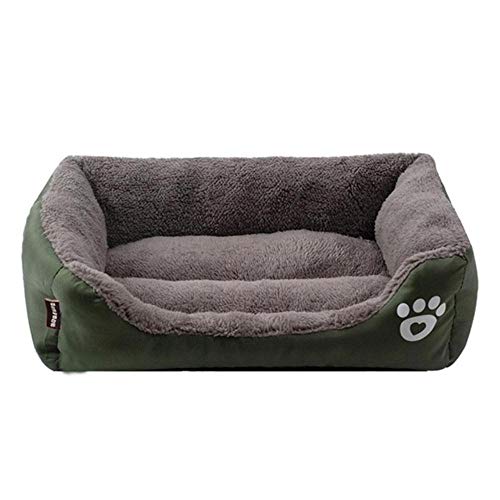 PENVEAT Hundebett Pet Bolster Maschinenwaschbares Hundebett Selbstwärmend und kuschelig für verbesserte Schlafmatratzen Memory-Schaum für Hunde Katzen, Grün, M von PENVEAT