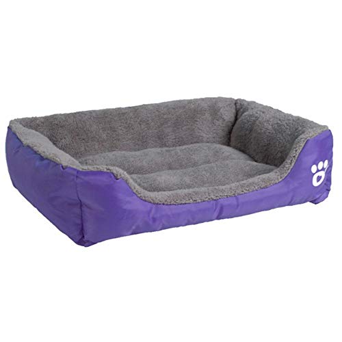 PENVEAT S-3XL 9 Farben Pfote Haustier Sofa Hundebetten wasserdichte Unterseite Weiche Fleece Warme Katze Bett Haus Petshop cama perro, Lila, XXXL von PENVEAT