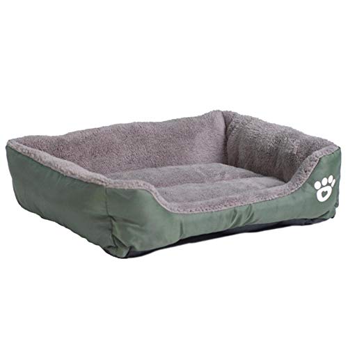 PENVEAT S-3XL 9 Farben Pfote Pet Sofa Hundebetten wasserdichte Unterseite Weiche Fleece Warme Katze Bett Haus Petshop cama perro, Deep Green, L von PENVEAT