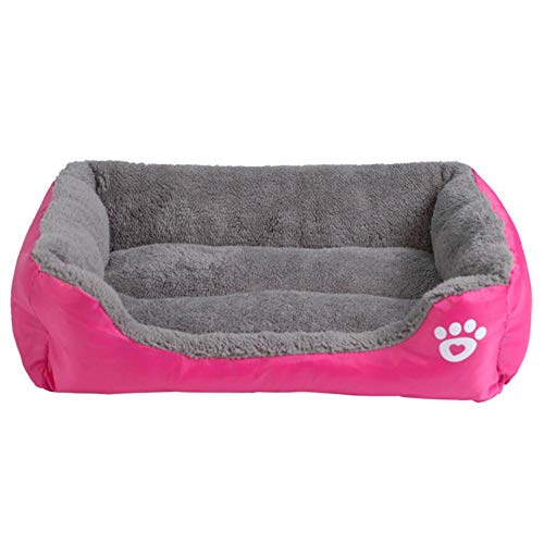 PENVEAT S-3XL 9 Farben Pfote Pet Sofa Hundebetten wasserdichte Unterseite Weiche Fleece Warme Katze Bett Haus Petshop cama perro, Fushia, XL von PENVEAT