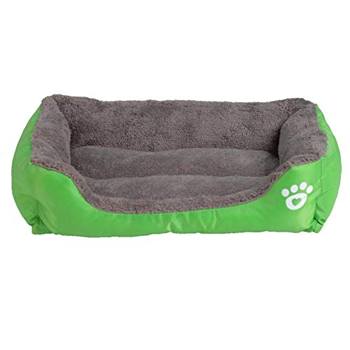 PENVEAT S-3XL 9 Farben Pfote Pet Sofa Hundebetten wasserdichte Unterseite Weiche Fleece Warme Katze Bett Haus Petshop cama perro, Grün, M von PENVEAT