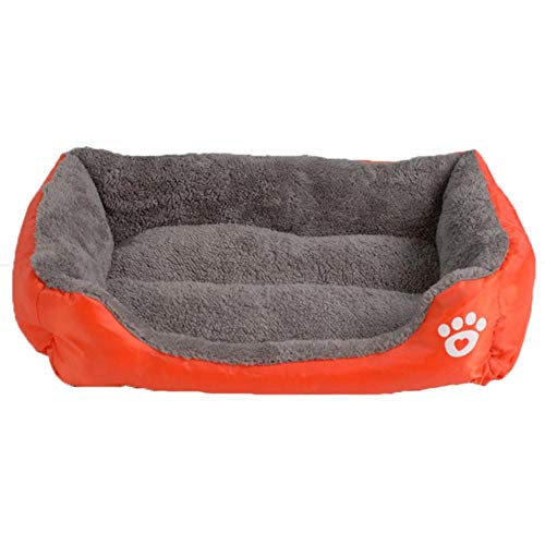 PENVEAT S-3XL 9 Farben Pfote Pet Sofa Hundebetten wasserdichte Unterseite Weiche Fleece Warme Katze Bett Haus Petshop cama perro, Orange, XXXL von PENVEAT