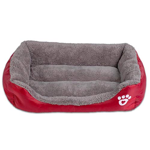 PENVEAT S-3XL 9 Farben Pfote Pet Sofa Hundebetten wasserdichte Unterseite Weiche Fleece Warme Katze Bett Haus Petshop cama perro, Weinrot, XXL von PENVEAT