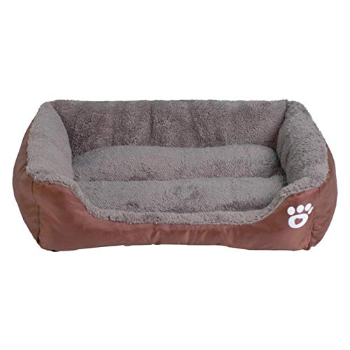 PENVEAT S-3XL 9 Farben Tatzen-Haustier-Sofa-Hundebetten imprägniern unteres weiches Vlies-warmes Katzen-Bett-Haus Petshop cama perro, Kaffee, L von PENVEAT