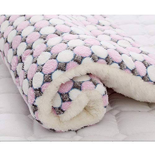 PENVEAT Weiche Flanell Pet Mat Hundebett Winter Verdicken Warme Katze Hundedecke Welpe Schlafen Cover Handtuch Kissen für kleine mittelgroße Hunde, Pink, 91 cm x 70 cm von PENVEAT