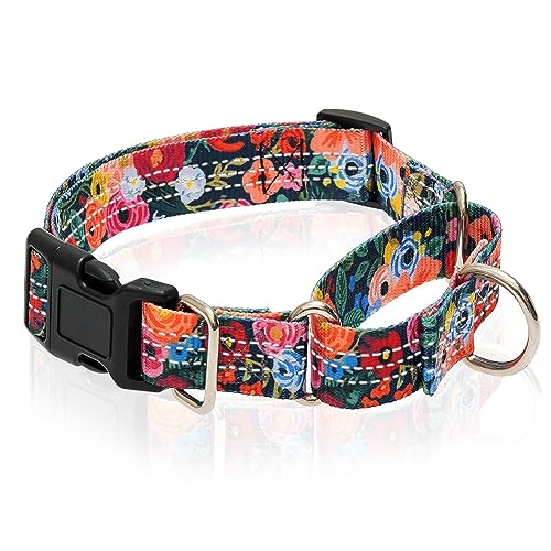 PEOIKLRT Martingale Hundehalsband für große Hunde, kein Ziehen, strapazierfähig, rutschfest, Hundetrainingshalsband mit Schnellverschluss-Schnalle, reflektierend, verstellbar, weiches Nylon, von PEOIKLRT