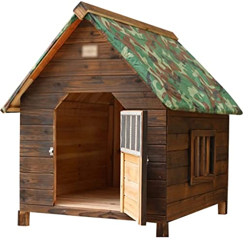 Hundehütte im Freien, strapazierfähig, for den Garten, wasserdichte Haustier-Hundehütte, Haushaltshütte mit wasserdichter Regenabdeckung, mit Schlosstür/Einzelfenster (Size : 69 * 66 * 68cm) von PEPDRO