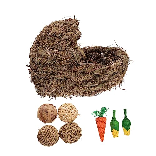 PEPLAYTAL 1 Satz Kaninchen-Gras-Nest Meerschweinchenbetttunnel Hamsterkäfig Mülleimer Hasenhaus Hasen-anreicherungsspielzeug Bettwäsche Aus Meerschweinchen-Fleece Hängematte Wurf Brot Stroh von PEPLAYTAL