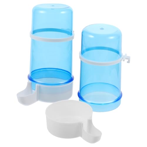 PEPLAYTAL 2 Stück Futternapf Für Hamster Spender Für Wassernapf Für Hunde Kaninchen Hundefutterspender Vogel Fütterer Vogelfütterer Wasserspender Und Futterautomat Für Haustiere Blue von PEPLAYTAL