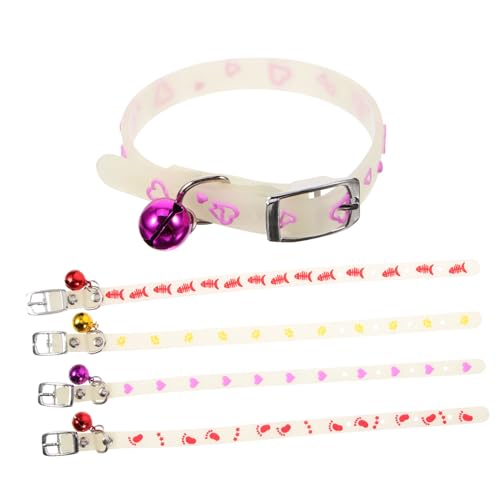 PEPLAYTAL 5st Hundehalsband Mittel Leuchtendes Hundehalsband Kleines Hundehalsband Züchten Balsam Co Halsbandkette Für Haustierkatzen Hund Reflektiert Air-Tag-hundehalsband Welpe Kieselgel von PEPLAYTAL