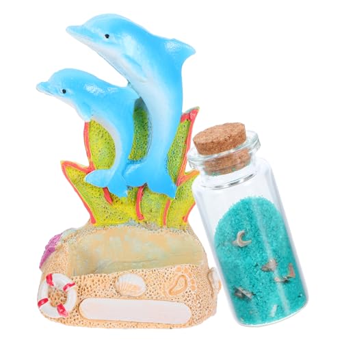 PEPLAYTAL Delfin Statue mit Treibflasche aus Kleine Korkflasche mit Abwechslungsreichem Sand Meeresmotiv Dekoration für Wohnzimmer Büro Aquarium Einzigartiges für Meerliebhaber PEPLAYTAL Delfin Statue mit Treibflasche aus Kleine Korkflasche mit Abwechslungsreichem Sand Meeresmotiv Dekoration für Wohnzimmer Büro Aquarium Einzigartiges für Meerliebhaber von PEPLAYTAL