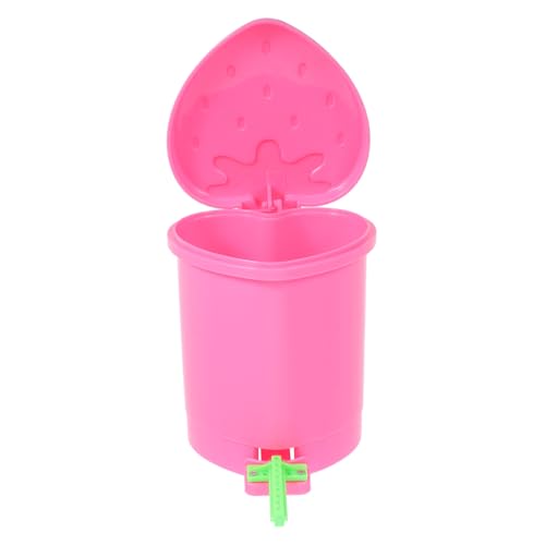 PEPLAYTAL Mini-mülleimer Aus Kunststoff, Erdbeere, Desktop-abfallkörbe, Müllbehälter, Papierkörbe Für Badezimmer, Büro, Küche, Zuhause, Rosa von PEPLAYTAL