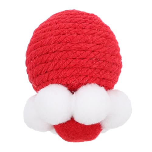 PEPLAYTAL Sisal Ball Katzen hängendes Katzenspielzeug Katzenminze Katzenspielzeug mit Geräusch für Katzen Katzenspielzeugball elastische interaktive Ballkatze rot von PEPLAYTAL