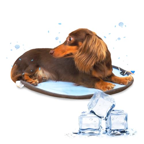 Runde Kühlmatte für Hunde, wendbar (kühl und wasserdicht), Kühlkissen für Hunde, maschinenwaschbar, ideal für den Einsatz auf runden Hundebetten, Sofa und Boden, langlebiges, umweltfreundliches von PEPPY BUDDIES