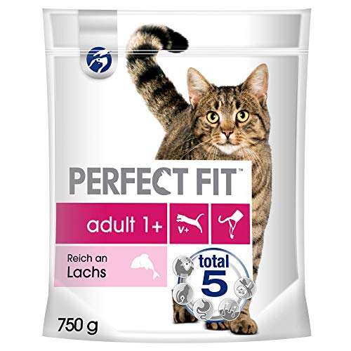 Perfect Fit Katzenfutter Trockenfutter Adult 1+ Reich an Lachs, 1 Beutel (1 x 750g) von Perfect Fit