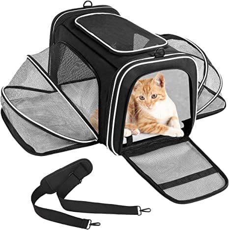 Haustiertragetasche Katzentragetasche Hundetragetasche, Faltbare Haustier Rucksack Große Katze Rucksack, Atmungsaktive Katzentasche von PERMUST