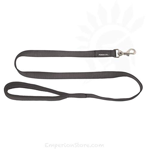 PERROS LIFE Hundeleine 120 cm gefüttert schwarz 15 mm Hund Größe Klein von PERROS LIFE